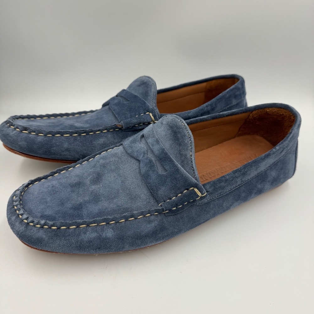 Allen Edmonds Super Sport Mens Blue Suede Driving Moccasins Loafers‎ Size 8.5D